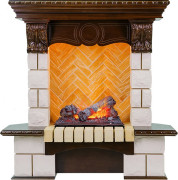 Каминокомплект Pierre Luxe - Темный дуб / Шампань (Высота 975мм) с очагом Cassette 400 NH