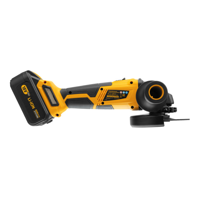 Машина углошлифовальная аккумуляторная бесщет. BLG-IB-18-125-4, Li-ion, 18 В Denzel Машина углошлифовальная аккумуляторная бесщет. BLG-IB-18-125-4, Li-ion, 18 В Denzel