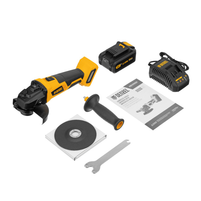 Машина углошлифовальная аккумуляторная бесщет. BLG-IB-18-125-4, Li-ion, 18 В Denzel Машина углошлифовальная аккумуляторная бесщет. BLG-IB-18-125-4, Li-ion, 18 В Denzel