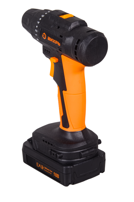 Дрель-шуруповерт аккумуляторная Вихрь ДА-18Л-2К/Б (бесщеточный двигатель)