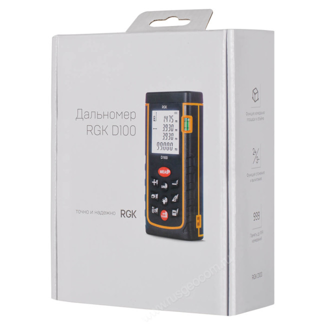Лазерный дальномер RGK D100 (с поверкой) Лазерный дальномер RGK D100 (с поверкой)