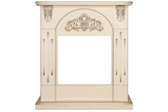 Каминокомплект Chester Wood - Алебастр темная патина с очагом Vision 18 LED FX