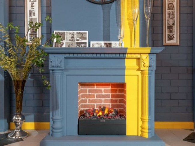Каминокомплект Edinburg - Слоновая кость с очагом Albany