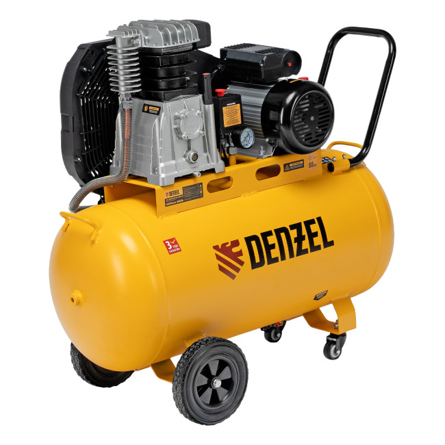 Компрессор воздушный рем. привод BCI 2200/100, 2,2 кВт, 100 литров, 420 л/мин Denzel