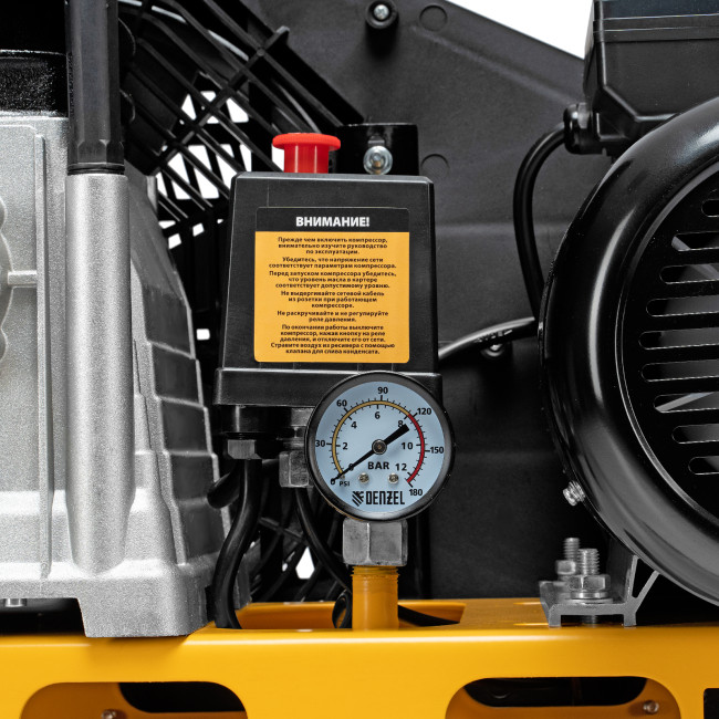 Компрессор воздушный рем. привод BCI 2200/100, 2,2 кВт, 100 литров, 420 л/мин Denzel