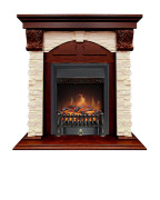 Каминокомплект Dublin (Разборный) - Орех каньон / Сланец  с очагом Fobos FX Black