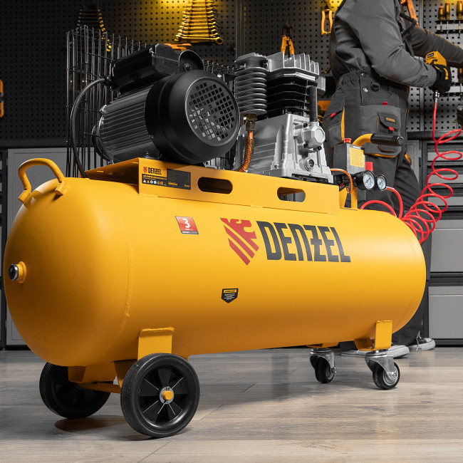 Компрессор воздушный BCI2300/100, ременный привод, 2.3 кВт, 100 литров, 400 л/мин Denzel Компрессор воздушный BCI2300/100, ременный привод, 2.3 кВт, 100 литров, 400 л/мин Denzel