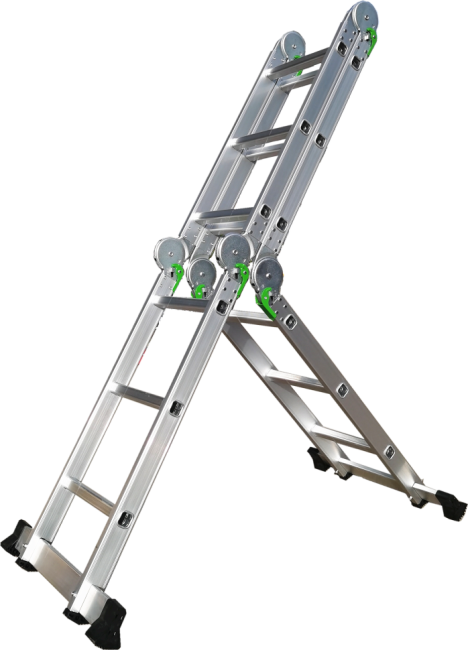 Лестница трансформер стальная, алюминиевые ступени 4x4 TM-504С