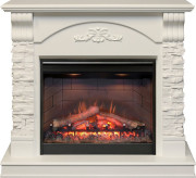 Каминокомплект Prague - Белый /Сланец белый с очагом Symphony 26'' DF2608-INT