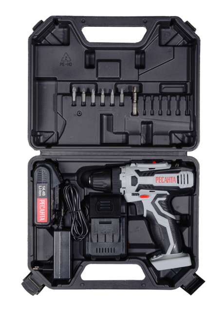 Дрель-шуруповерт аккумуляторная ДА-14-2ЛК Ресанта