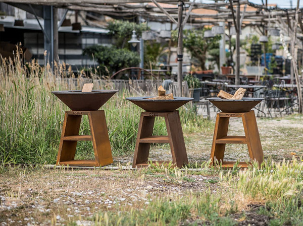 Уличный гриль Coeo TRIO 98 - CORTEN (Высота 100)