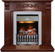 Каминокомплект Sorrento угловой - Орех с очагом Danville Chrome FB2