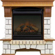 Каминокомплект Pierre Luxe - Дуб / Белый (Высота 990мм) с очагом Gannon DF2010-EU