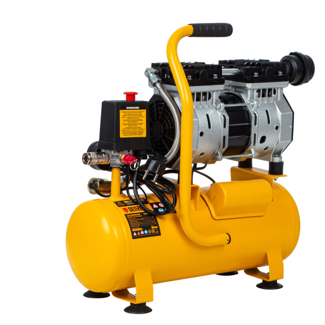 Компрессор DLS650/10 безмаслянный малошумный 650 Вт, 120 л/мин, ресивер 10 л Denzel Компрессор DLS650/10 безмаслянный малошумный 650 Вт, 120 л/мин, ресивер 10 л Denzel