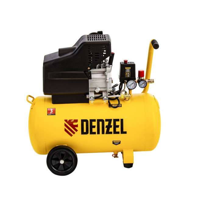 Компрессор воздушный прямой привод DC1700/50, 1.7 кВт, 50 литров, 260 л/мин Denzel Компрессор воздушный прямой привод DC1700/50, 1.7 кВт, 50 литров, 260 л/мин Denzel