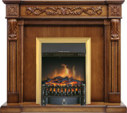 Каминокомплект Neapol - Дуб антик с очагом Fobos FX Brass