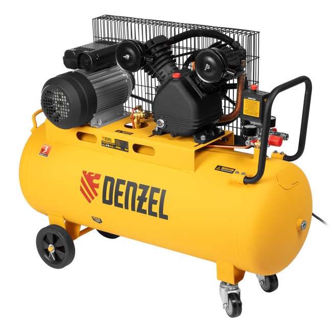 Компрессор воздушный BCV2200/100, ременный привод, 2.2 кВт, 100 литров, 370 л/мин Denzel Компрессор воздушный BCV2200/100, ременный привод, 2.2 кВт, 100 литров, 370 л/мин Denzel