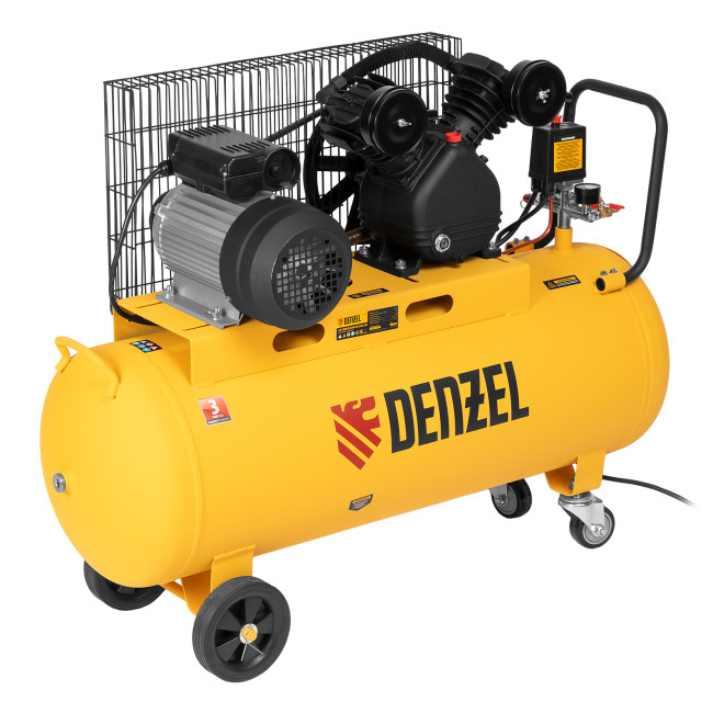 Компрессор воздушный BCV2200/100, ременный привод, 2.2 кВт, 100 литров, 370 л/мин Denzel Компрессор воздушный BCV2200/100, ременный привод, 2.2 кВт, 100 литров, 370 л/мин Denzel