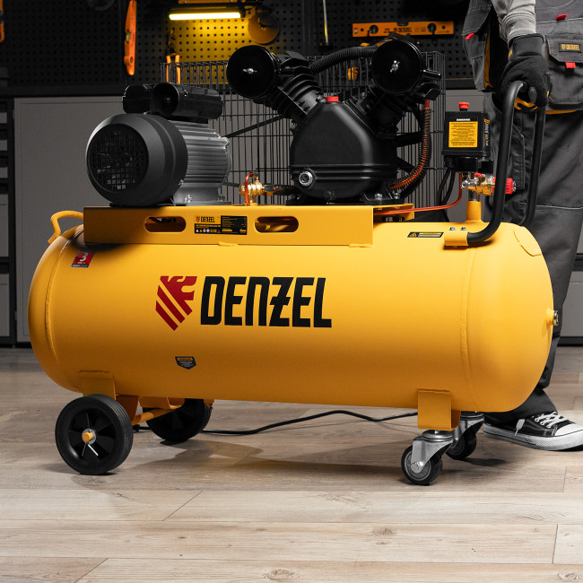 Компрессор воздушный BCV2200/100, ременный привод, 2.2 кВт, 100 литров, 370 л/мин Denzel Компрессор воздушный BCV2200/100, ременный привод, 2.2 кВт, 100 литров, 370 л/мин Denzel