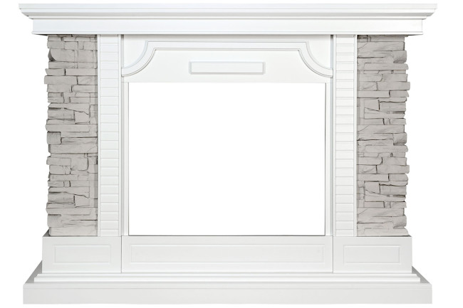 Каминокомплект Avignon - Белый / Сланец серый с очагом Emerald 23 Каминокомплект Avignon - Белый / Сланец серый с очагом Emerald 23
