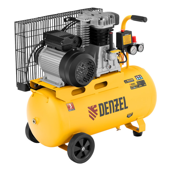 Компрессор воздушный BCI2300/50, ременный привод, 2.3 кВт, 50 литров, 400 л/мин Denzel Компрессор воздушный BCI2300/50, ременный привод, 2.3 кВт, 50 литров, 400 л/мин Denzel