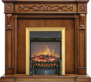 Каминокомплект Neapol - Дуб антик с очагом Fobos FX M Brass