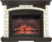 Каминокомплект Glasgow - Темный дуб / Белый (Высота 1070 мм) с очагом Symphony 26'' DF2608-INT