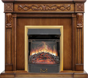 Каминокомплект Neapol - Дуб антик с очагом Majestic FX Brass