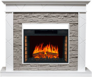 Каминокомплект Basel - Белый / Сланец серый с очагом Vision 26 LED FX
