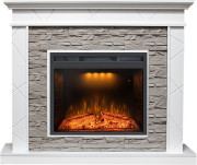 Каминокомплект Basel - Белый / Сланец серый с очагом Emerald 23