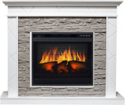 Каминокомплект Basel - Белый / Сланец серый с очагом Vision 23 EF LED 3D FX