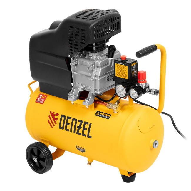 Компрессор воздушный DC1500/24, прямой привод, 1.5 кВт, 24 литра, 220 л/мин Denzel Компрессор воздушный DC1500/24, прямой привод, 1.5 кВт, 24 литра, 220 л/мин Denzel