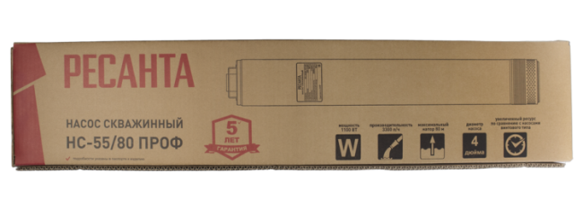Скважинный насос Ресанта НС-55/80 ПРОФ