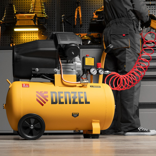 Компрессор воздушный прям. привод DCV1800/50, 1,8 кВт, 50 литров, 320 л/мин Denzel Компрессор воздушный прям. привод DCV1800/50, 1,8 кВт, 50 литров, 320 л/мин Denzel