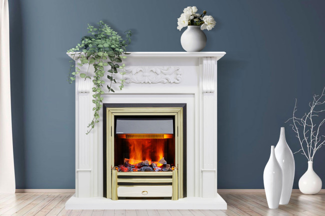 Каминокомплект Venice - Махагон коричневый антик с очагом Danville Brass FB2