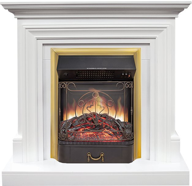 Каминокомплект Bradford - Белый с очагом Majestic FX M Brass