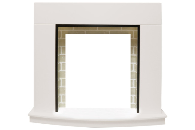 Каминокомплект Montana - Белый с очагом Danville Antique Brass FB2