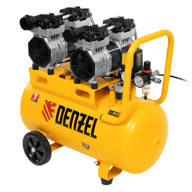 Компрессор безмасляный, малошумный DLS 1500/50, 1500 ВТ, 2x750, 50 л, 260 л/мин Denzel Компрессор безмасляный, малошумный DLS 1500/50, 1500 ВТ, 2x750, 50 л, 260 л/мин Denzel