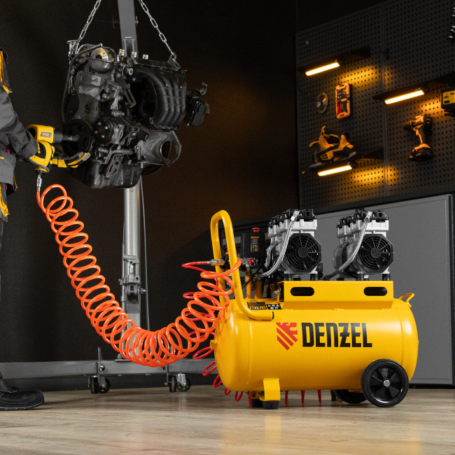 Компрессор безмасляный, малошумный DLS 1500/50, 1500 ВТ, 2x750, 50 л, 260 л/мин Denzel Компрессор безмасляный, малошумный DLS 1500/50, 1500 ВТ, 2x750, 50 л, 260 л/мин Denzel