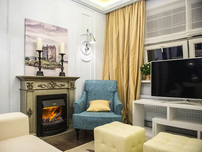 Каминокомплект Derby - Old silver с очагом Chesford