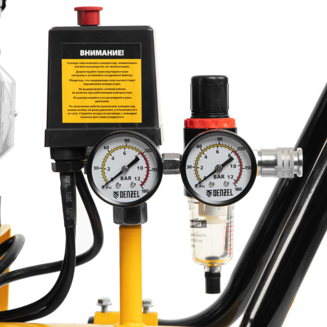 Компрессор безмасляный, малошумный DLS 1800/100,1800 Вт, 3x600, 100 л, 345 л/мин Denzel Компрессор безмасляный, малошумный DLS 1800/100,1800 Вт, 3x600, 100 л, 345 л/мин Denzel