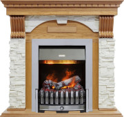 Каминокомплект Dublin - Дуб / Сланец белый с очагом Danville Chrome FB2