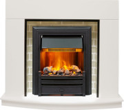 Каминокомплект Montana - Белый с очагом Brookline Black