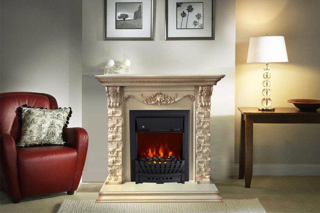 Каминокомплект Adriana - Cлоновая кость с очагом Majestic FX Brass