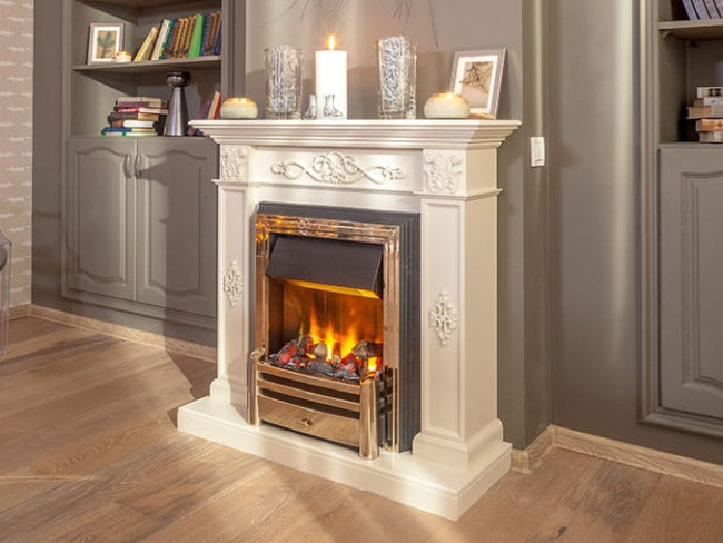 Каминокомплект Derby - Old silver с очагом Danville Chrome FB2