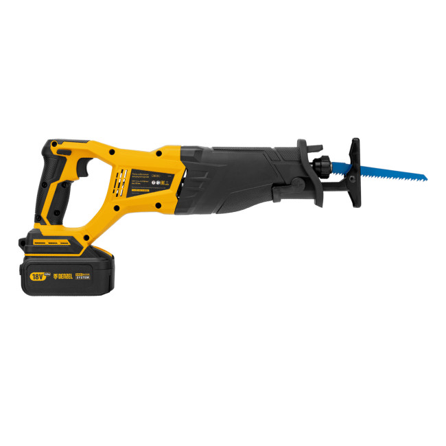 Пила сабельная аккумуляторная бесщет BRC-120, 18В Li-Ion Denzel Пила сабельная аккумуляторная бесщет BRC-120, 18В Li-Ion Denzel