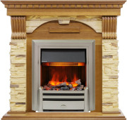 Каминокомплект Dublin -  Дуб / Сланец с очагом Chesford