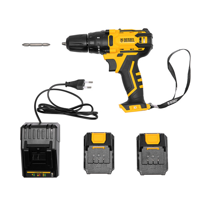 Дрель-шуруповерт аккумуляторная CDL-12-02BM, Li-Ion, 12 В, 2 акк. Denzel