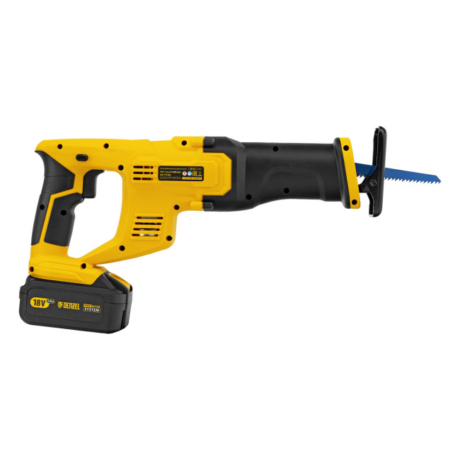 Пила сабельная аккумуляторная CRC-115, 18В Li-Ion Denzel Пила сабельная аккумуляторная CRC-115, 18В Li-Ion Denzel