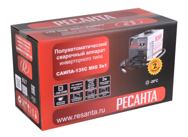 Сварочный полуавтомат САИПА-135С MIG 5в1 Ресанта